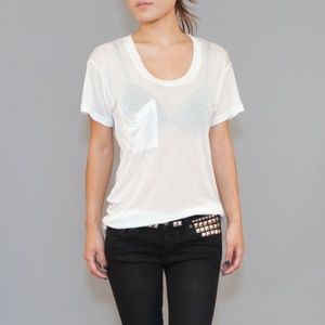 Classic Scoop Neck Sheer Pocket T-Shirt